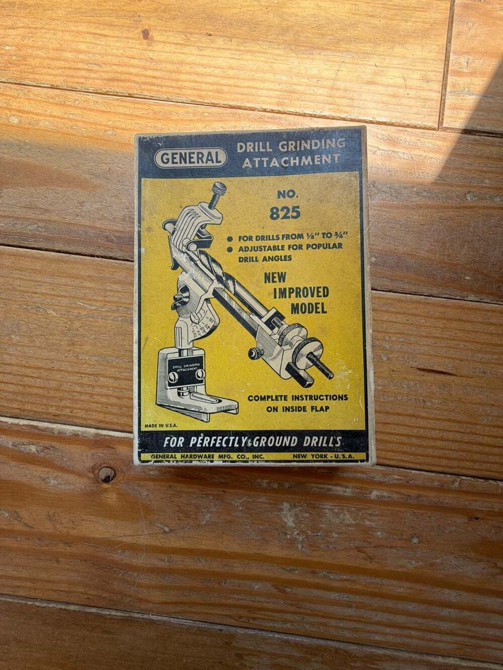 Vintage General No. 825 Drill Grinding Attachment in Original Box